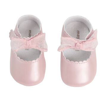 حذاء بنات ما قبل المشي بفيونكة باللون الوردي