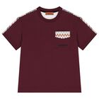 Boys Burgundy Zigzag T-Shirt, 2, hi-res