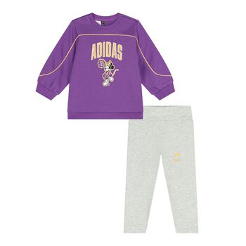Younger Girls Purple & Grey Disney Leggings Set