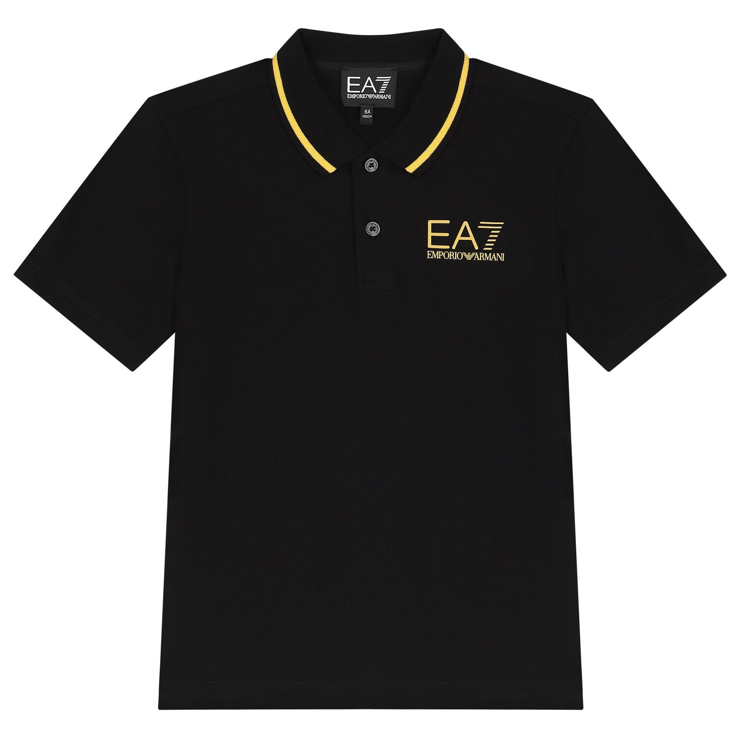 Boys Black Logo Polo Shirt, 1, hi-res