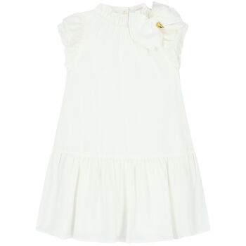 Girls White Bow Dress
