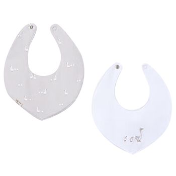 White & Grey Baby Bibs ( 2-Pack )