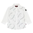 Younger Boys White Logo Shirt, 1, hi-res