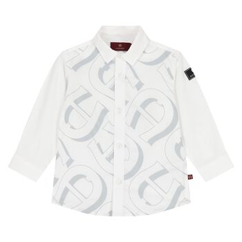Younger Boys White Logo Shirt