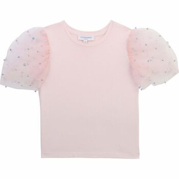 Girls Pink Embellished Tops