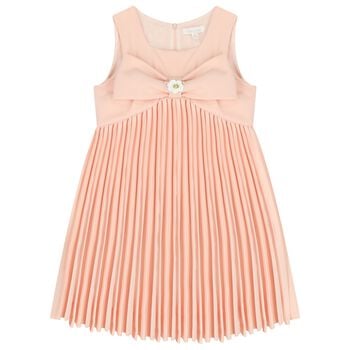 Girls Pink Bow Dress