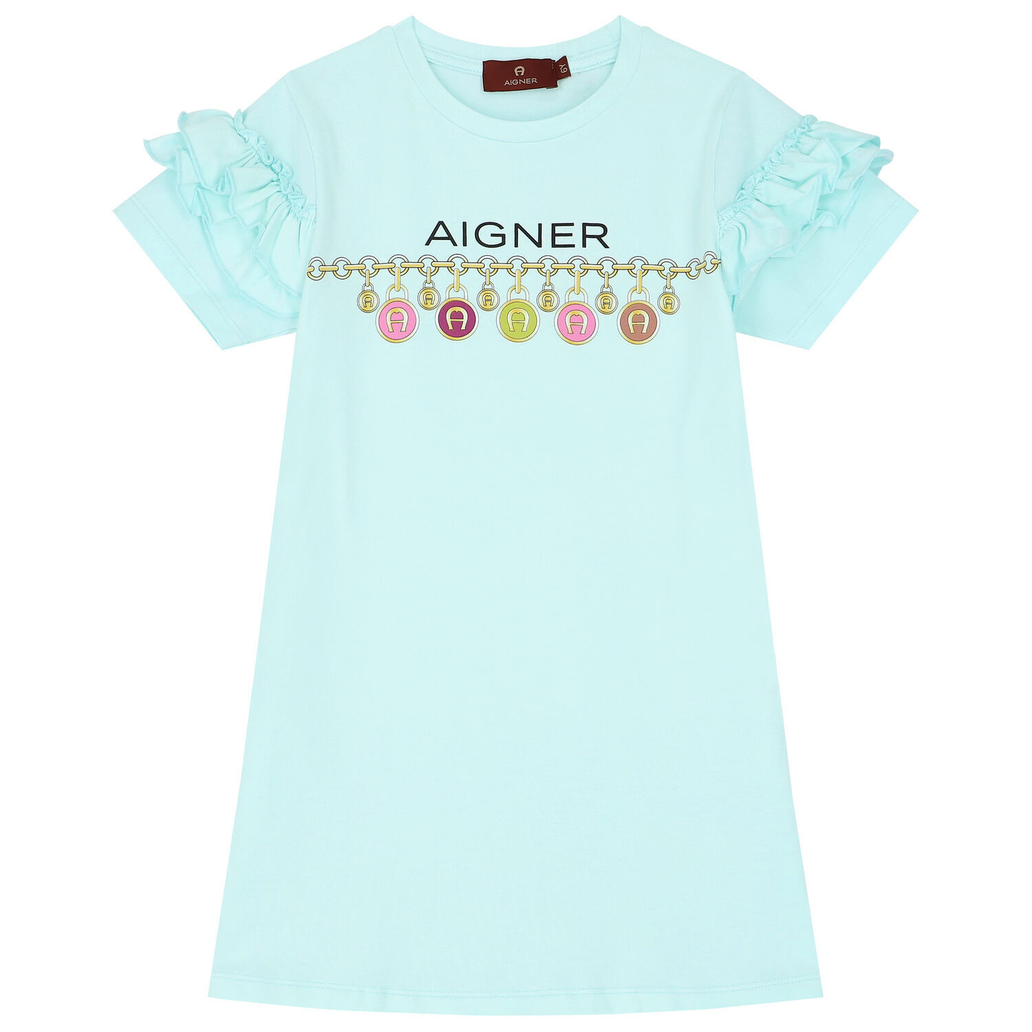 Girls Aqua Logo Dress, 2, hi-res image number null