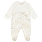 Ivory & Beige Geo Map Babygrow, 1, hi-res