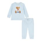 Baby Boys Blue Polo Bear Tracksuit, 1, hi-res