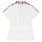 Girls White Logo Zig Zag Dress, 1, hi-res