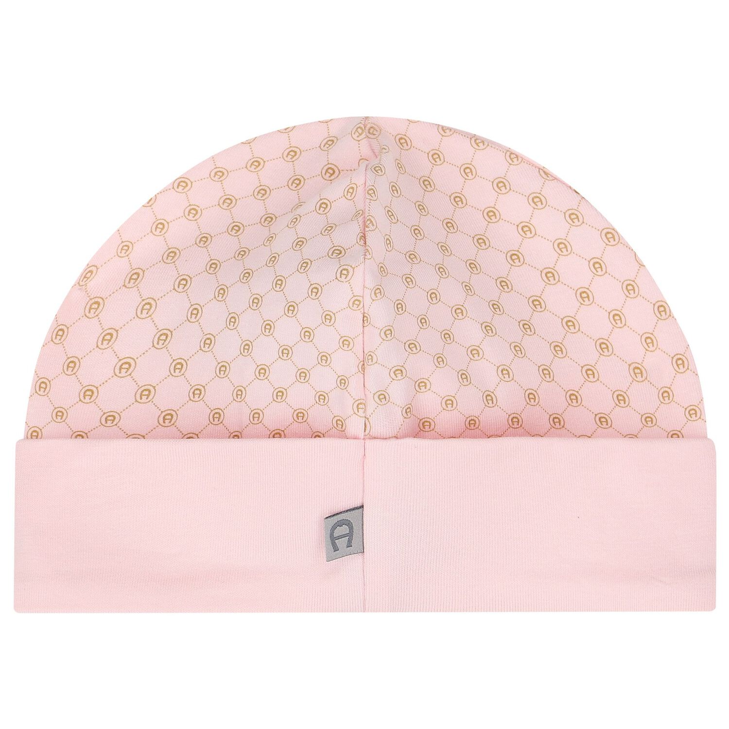 Baby Girls Pink & Gold Logo Hat, 3, hi-res