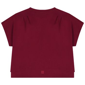 Girls Burgundy Logo T-Shirt
