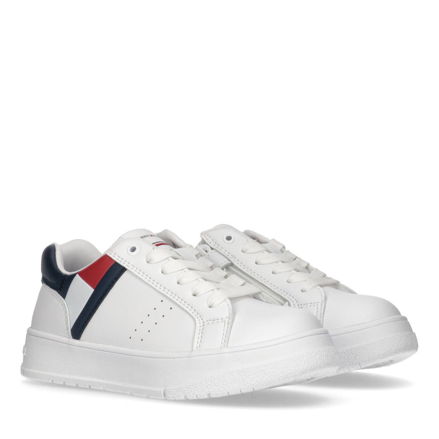 Boys White Logo Trainers, 1, hi-res