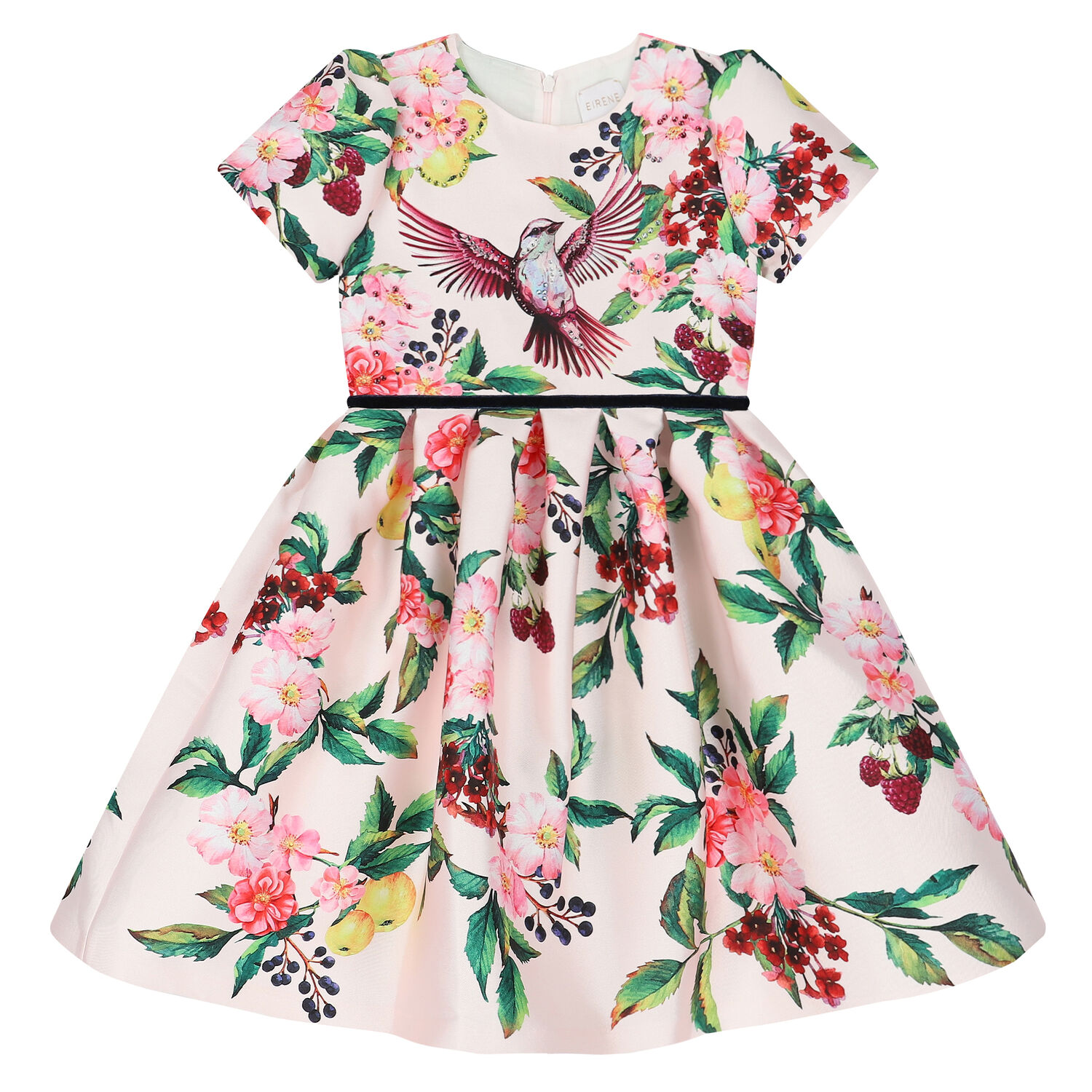 Girls Pink Satin Special Occasion Dress, 1, hi-res