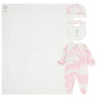 Baby Girls White & Pink Geo Map Babygrow Gift Set , 2, hi-res