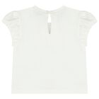 Baby Girls Ivory Flower Top, 1, hi-res