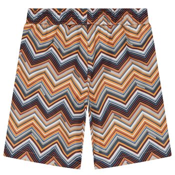 Boys Orange Zig Zag Swim Shorts