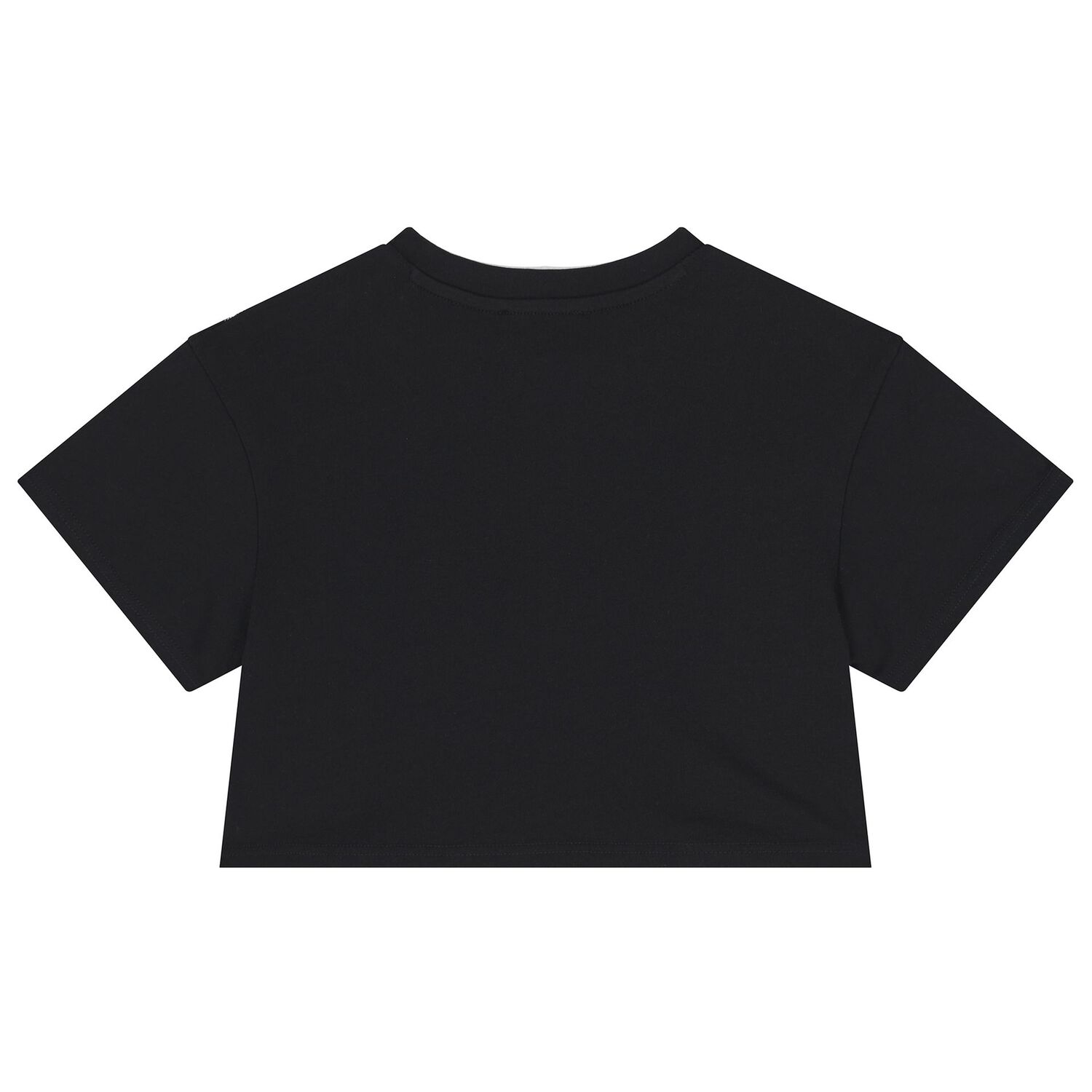 تي شيرت بناتي أسود بشعار زهرة, 1, hi-res