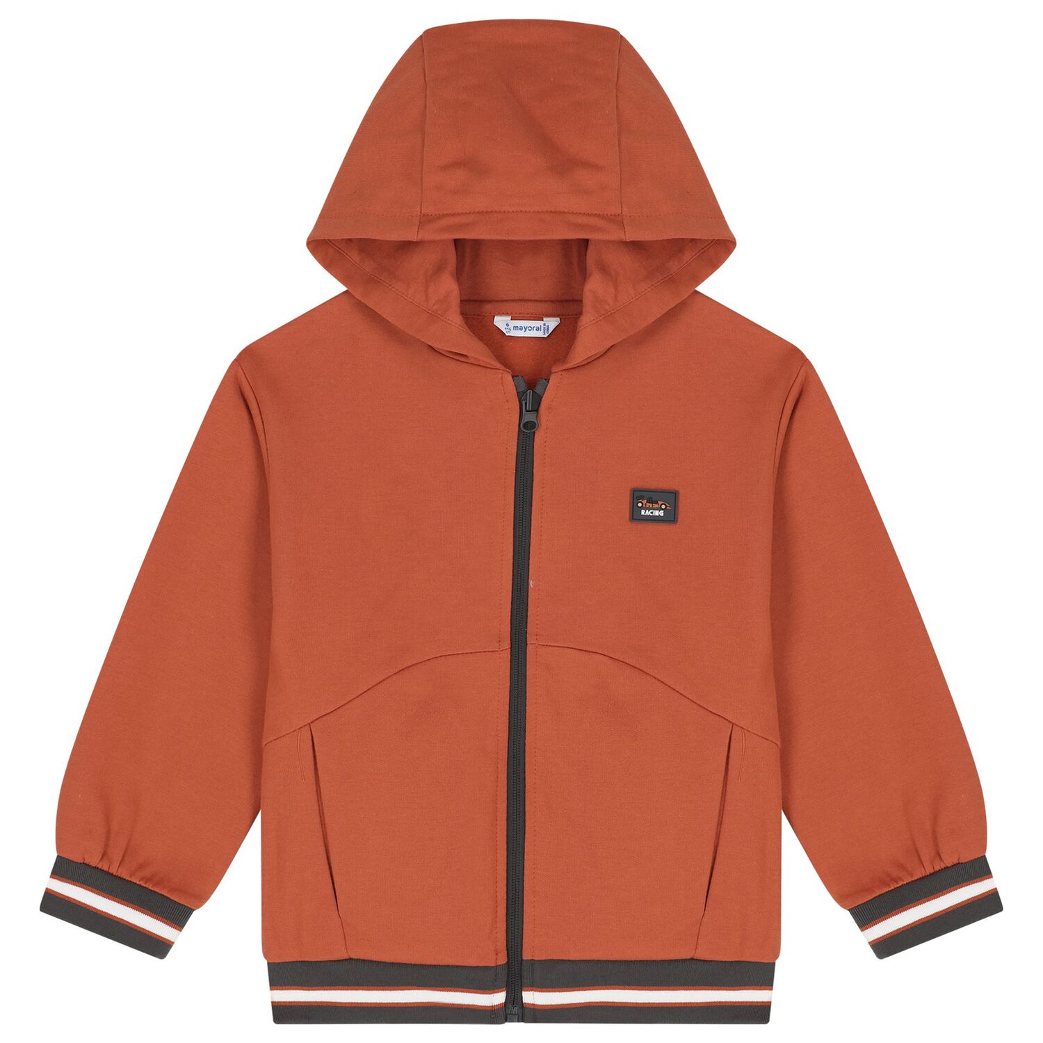 Boys Ivory, Orange & Grey Car Tracksuit ( 3 Piece ), 1, hi-res