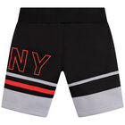 Boys Black & White Logo Shorts, 1, hi-res