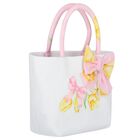 Girls Pink & Ivory Bow Hand Bag, 1, hi-res