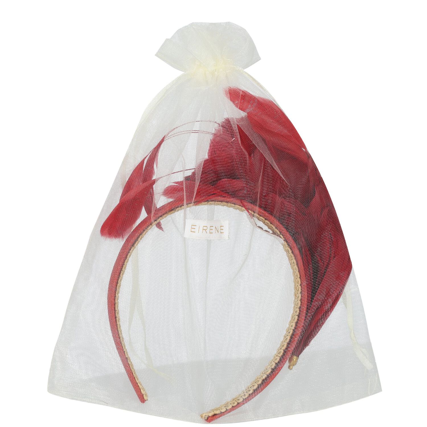 ربطة رأس بنات ريش  باللون الأحمر , 1, hi-res image number null