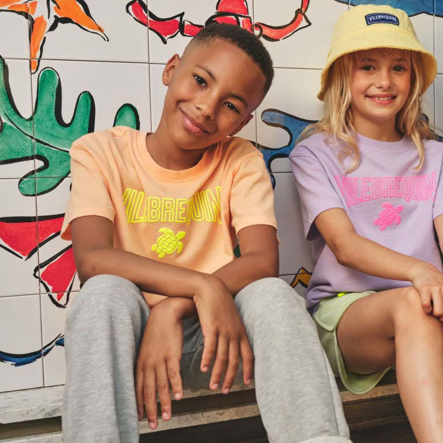 تيشيرت أولاد بالشعار باللون البرتقالى, 1, hi-res image number null