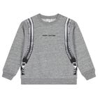 Boys Grey Logo Backpack Sweatshirt, 1, hi-res