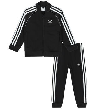 Boys Black Logo Tracksuit