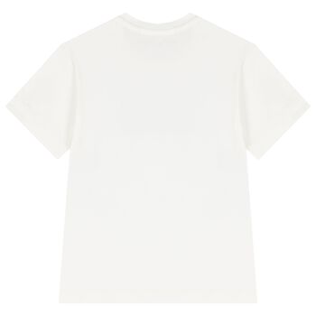 Girls Ivory Embellished Logo T-Shirt