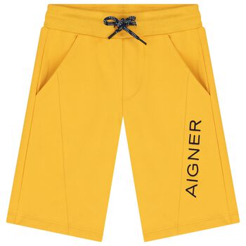 Boys Yellow Logo Shorts
