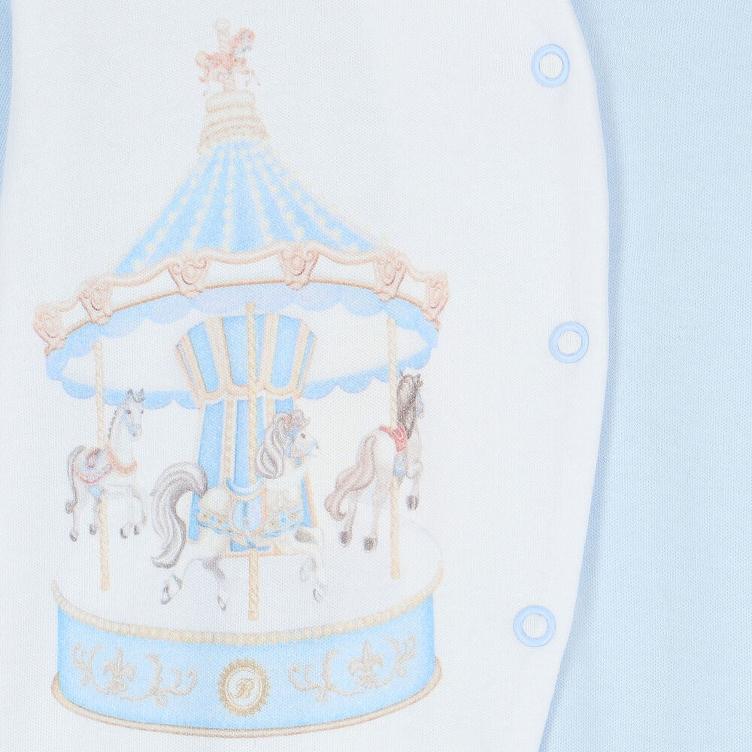 Baby Boys White & Blue Carousel Babygrow, 2, hi-res