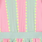 Girls Pink & Green Heart Stripe Dress, 1, hi-res