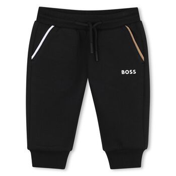 Younger Boys Black Logo Joggers