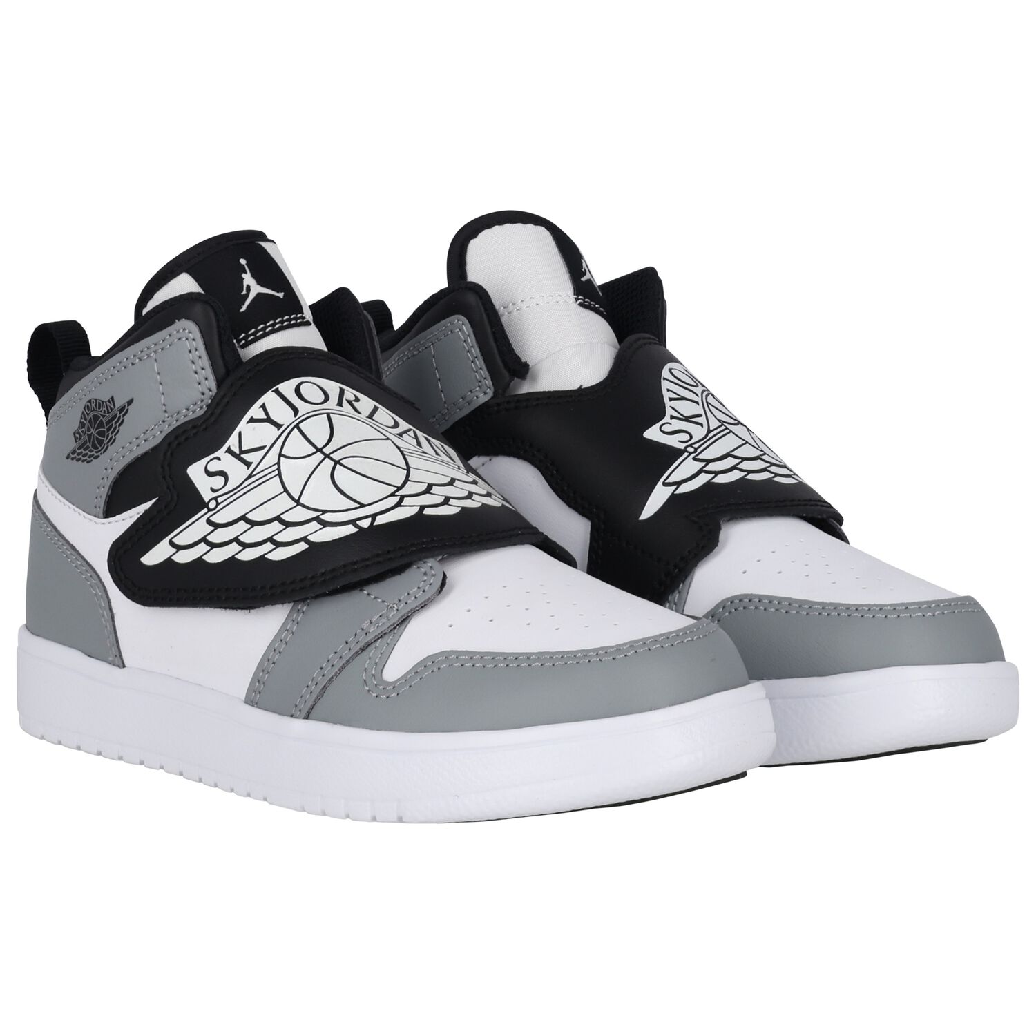 Grey, Black & White Sky Jordan 1 Trainers, 3, hi-res