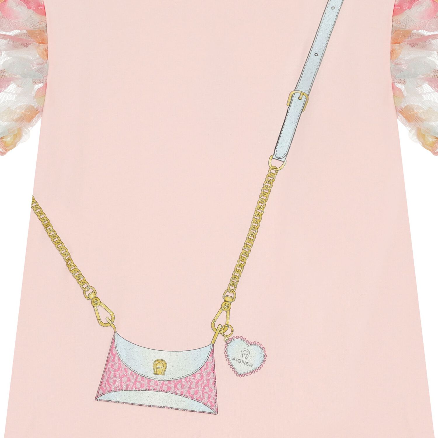 Girls Pink Bag Logo Dress, 1, hi-res