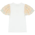 Girls White Sequins Logo T-Shirt, 1, hi-res