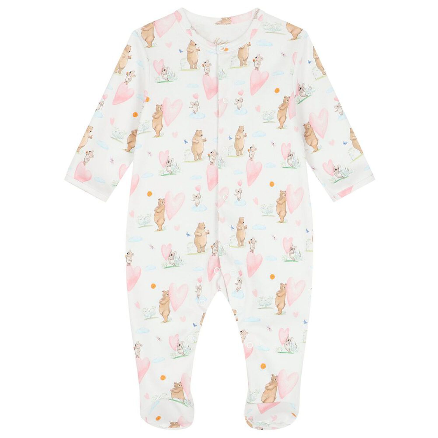 طقم بنات أفرول بطبعة باللون الأبيض, 1, hi-res image number null