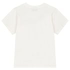 Girls Ivory Teddy Bear Logo T-Shirt, 1, hi-res