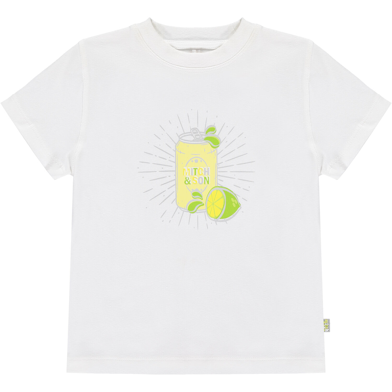 طقم شورت بالشعار باللون الأبيض والأصفر للأولاد, 1, hi-res