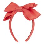 Girls Coral Bow Headband, 1, hi-res