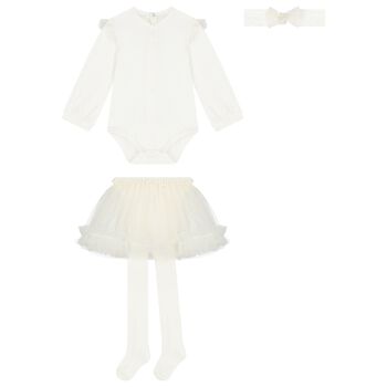 Baby Girls Ivory Tulle Skirt Set