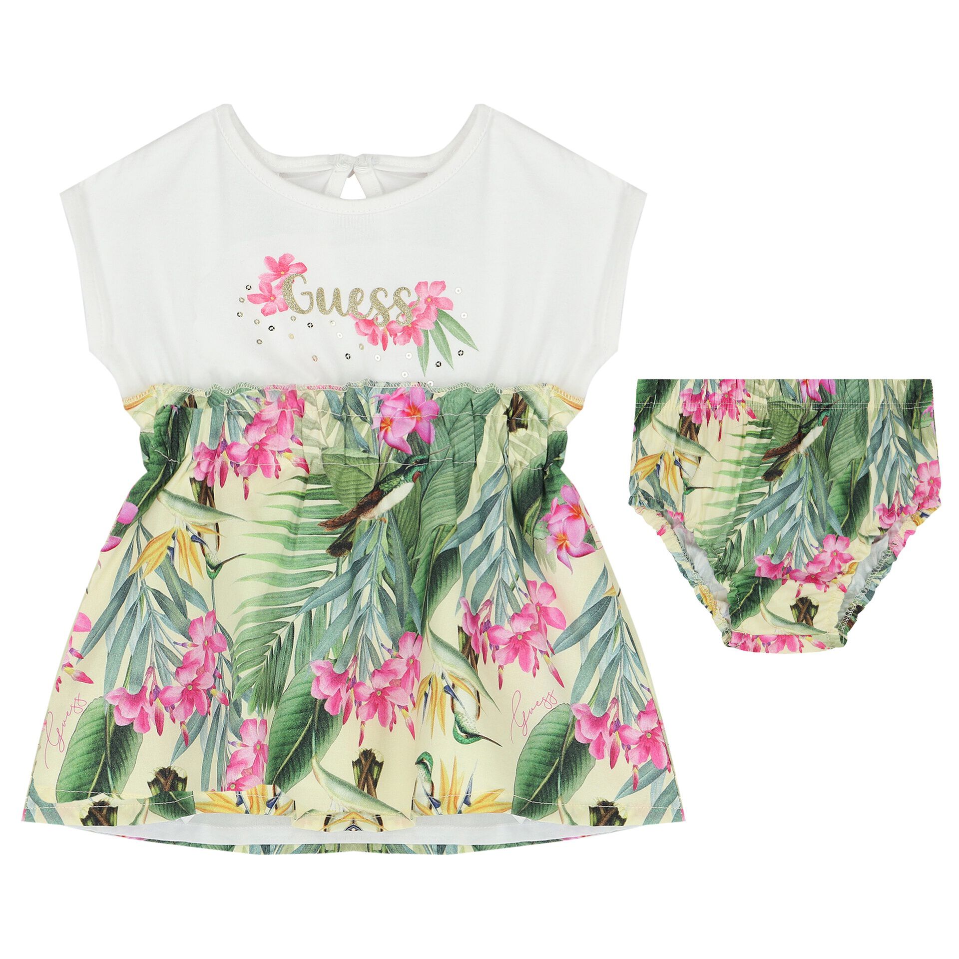 Guess Baby Girls Tropical Print Dress Set Junior Couture UAE