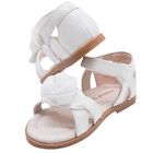 Younger Girls White Logo Flower Sandals , 1, hi-res