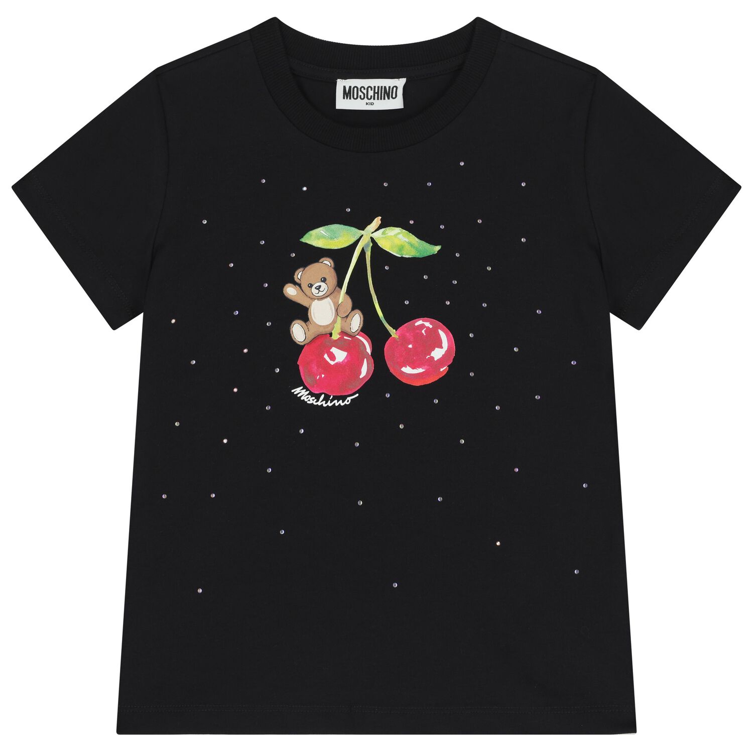 تيشيرت للبنات بتصميم الدب تيدي باللون الاسود , 2, hi-res