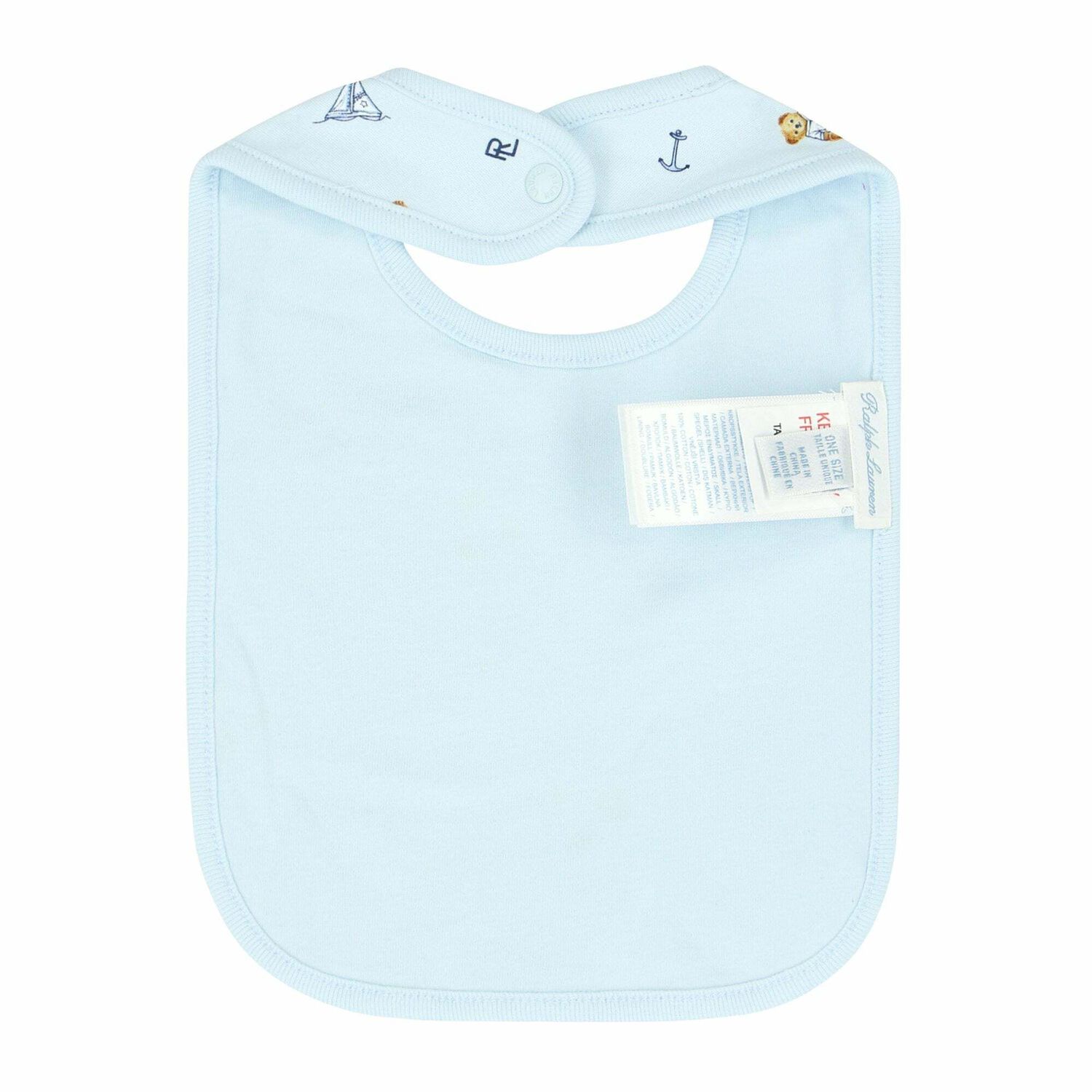Baby Boys Blue Printed Bib, 1, hi-res