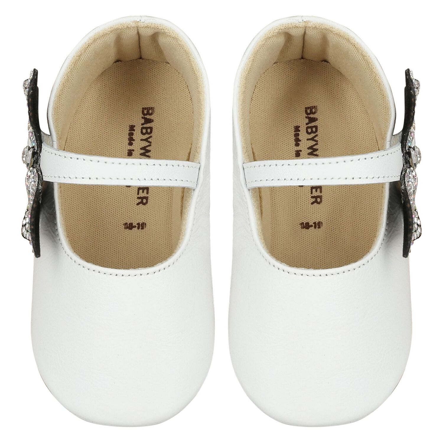 Baby Girls White Butterfly Shoes, 2, hi-res