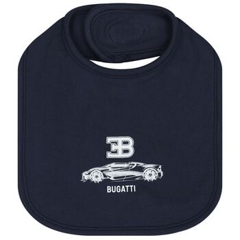 Baby Boys Navy Blue Logo Bib