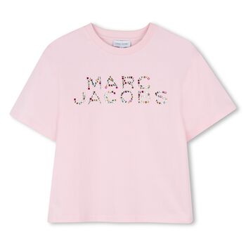 Girls Pink Logo Rhinestone T-Shirt