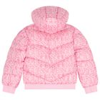 Girls Pink Logo Padded Jacket, 1, hi-res